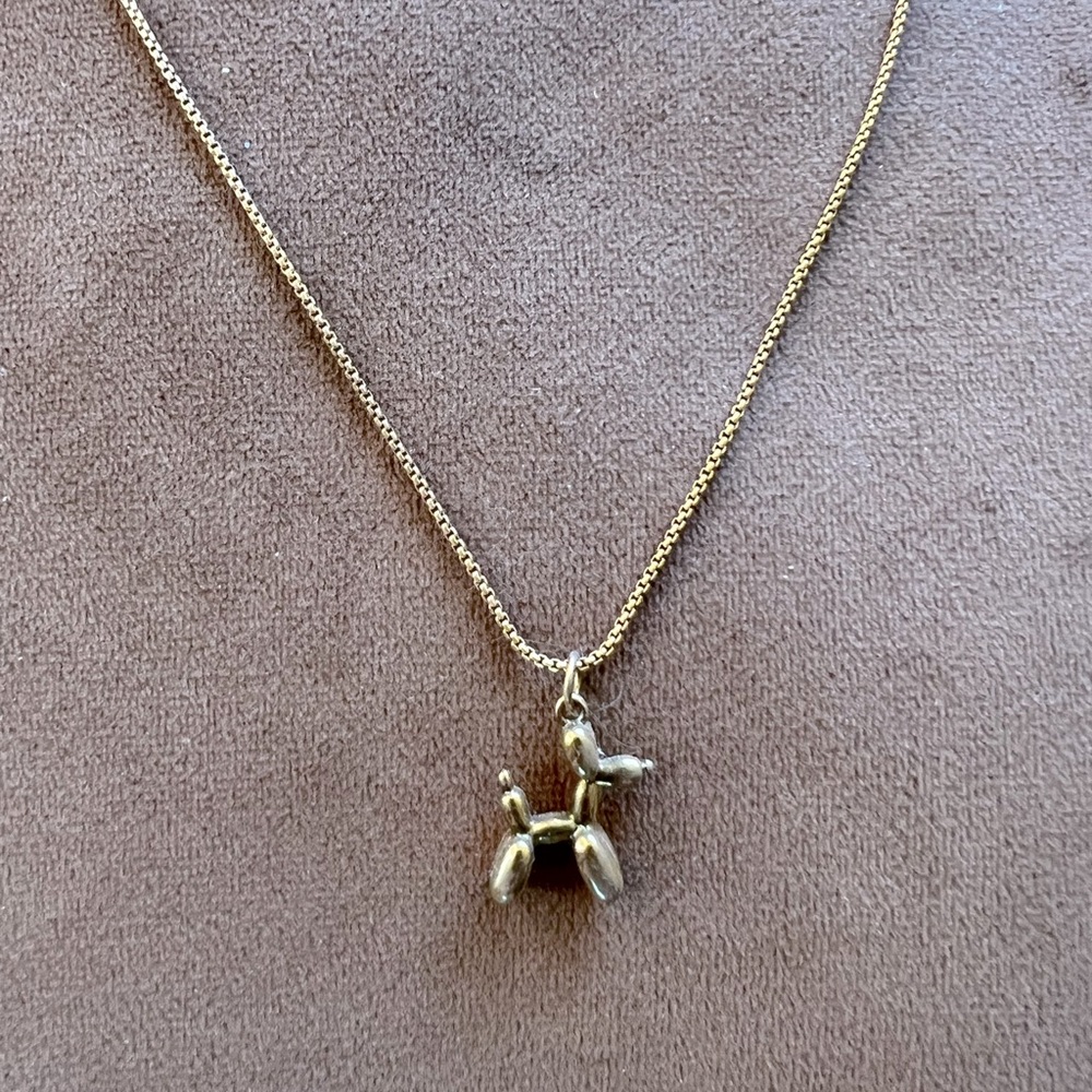 Gold Balloon Dog Pendant Necklace - Women Jewelry Necklaces
